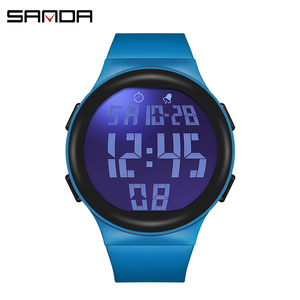 SANDA 2151 nouveau grand écran monocœur <span class=keywords><strong>montre</strong></span> électronique extérieur lumineux étanche tendance coréen numérique garçon montres de mode - Product Image 4