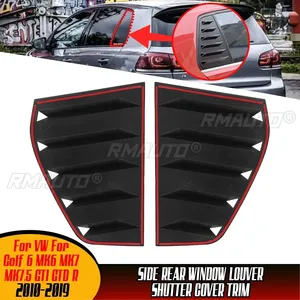 Glossy Black Rear <b>Window</b> Louver Shutter <b>Cover</b> Trim for VW for GOLF MK7 MK7.5 2014-2019 - Product Image 1