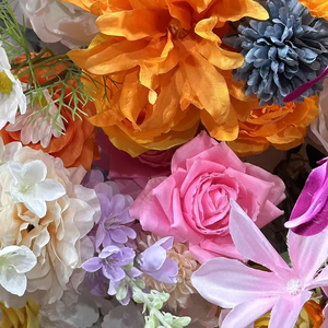 Mur de fleurs sauvages artificielles en <span class=keywords><strong>soie</strong></span> carrée personnalisé 8 pieds x 8 pieds Toile de fond de mariage pour les décorations de fête d'événements - Product Image 5