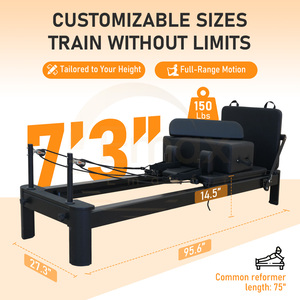 Sistema de Entrenamiento Profesional de Grado Comercial, Reformer de Aluminio Totalmente Negro, de Alta Estabilidad, en Oferta - Product Image 4