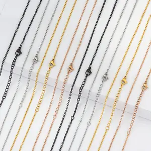 Toptan renkli kablo zincirleri paslanmaz çelik kablo zincirleri kolye takı yapımı için ıstakoz kanca ile