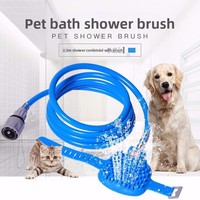 Pommeau de Douche Massant pour Animaux de Compagnie - Outil de Toilettage pour Chiens et Chats en ABS et Silicone avec Adaptateurs