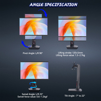 Support de moniteur PC à hauteur réglable en fer revêtu de plastique Support de bureau pour moniteur
