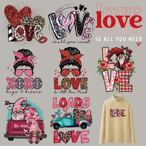 Calcomanías de Transferencia Térmica para Camisetas con Estampado DTF para el Día de San Valentín, Pegatinas de Impresión por Transferencia Térmica para Prendas - Product Image 1