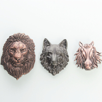 Uxury-etiqueta en relieve con forma de animal para botella, pegatina metálica de aluminio con 3D de aleación de zinc para vino, licor, whisky y Vodka