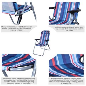 Wholesale Outdoor Foldable Camping Chairs Two Position <b>Adjustable</b> Beach Chair - Product Image 5