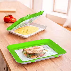 Plateau de conservation sous vide en gros, superposable au réfrigérateur, avec film nano-scellant, accessoires de cuisine pour le stockage - Product Image 1