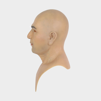 Masque de tête masculin en Silicone réaliste masque de visage en Silicone pour Crossdresser Cosplay Costume de fête couvre-chef homme d'âge moyen