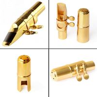 7C Soprano Saxophone Mouthpiece Brass Material Flute Head with Reed Buckle Patch Musical Instrument Accessories