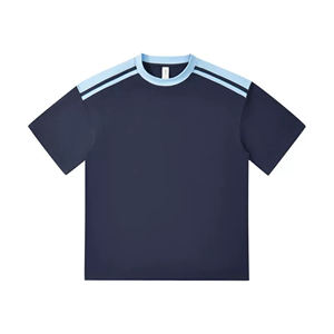 240gsm High-Street Tee Vintage Colorblock, Coton ras du cou surdimensionné - Product Image 1