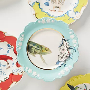 Ins cứu trợ mô phỏng động vật thằn lằn tấm gốm sáng tạo màu nước 8-inch món tráng miệng tấm - Product Image 4