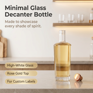 Bouteilles en verre givré rondes de 500/750 ml pour <span class=keywords><strong>la</strong></span> <span class=keywords><strong>vodka</strong></span>, <span class=keywords><strong>la</strong></span> tequila, le whisky et le brandy avec bouchon en liège, impression sérigraphique, marquage à chaud - Product Image 1