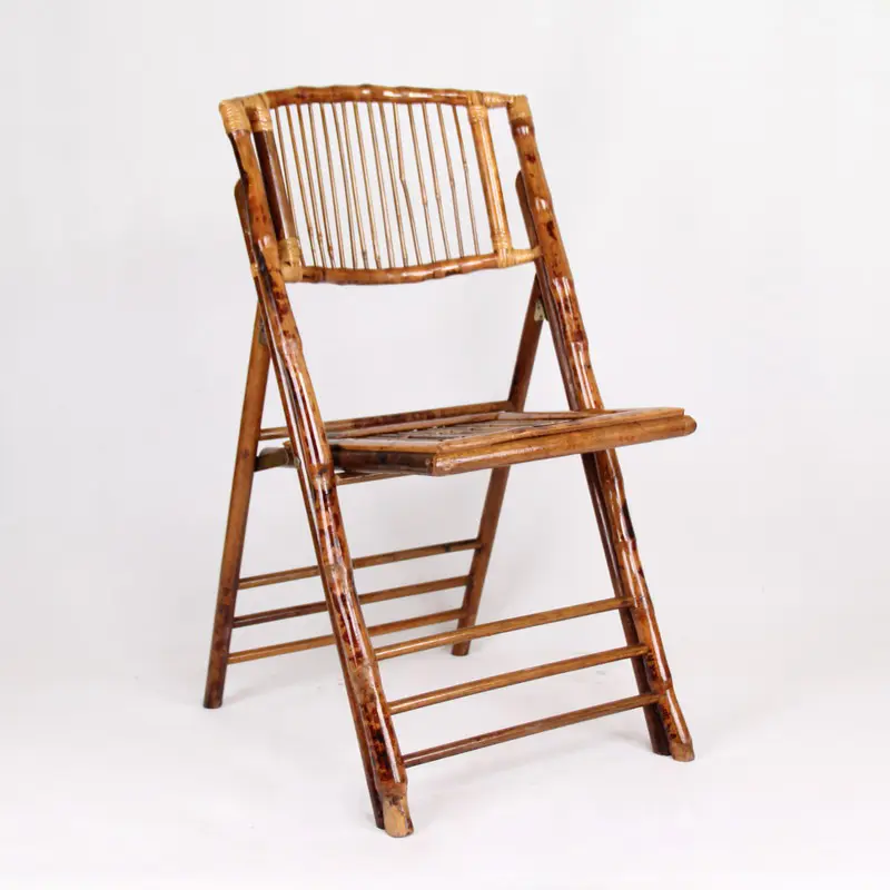 आयोजनों के लिए DISHI थोक पर्यावरण अनुकूल वेडिंग डाइनिंग प्राकृतिक लकड़ी की बांस फोल्डिंग कुर्सी