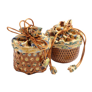 Bamboo Woven <b>Teacup</b> Cage Round Dustproof Cover Handmade Cloth Bag For Jianzhan Tea Set Gift Packaging - Product Image 5