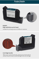 Harga Grosir Pabrik Mesin Cetak Kode Batch Inkjet 600DPI 1-12.7mm dengan Kepala Cetak Inkjet