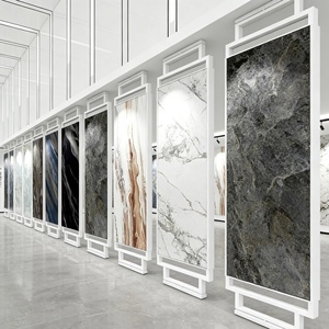 حامل عرض بلاط دوار خشبي قائم على الأرض، لعرض عينات ورق الحائط والقماش وطين الدياتوم، متعدد الوظائف، دوران عمودي 360 درجة - Product Image 1