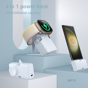 Banque d'alimentation sans fil 4 en 1 de taille poche 5000mah pour iWatch batterie sac à dos éclairage à insertion directe et port USB C pour la plupart des téléphones - Product Image 3