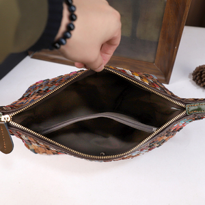 Bolso de Hombro de Cuero Genuino Tejido a Mano, de Lujo, con Parches Coloridos, Gran Capacidad, para Mujer, de Fabricante y Proveedor - Product Image 5