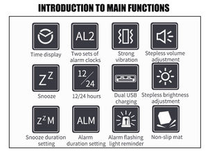 Высококачественные светодиодные мигающие сигнальные огни, простая батарея, вибрационная подушка, Громкая сигнализация, часы для путешествий, для бодрствования, тяжелые Шпалы - Product Image 2