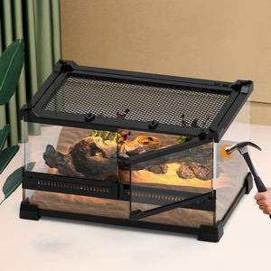 DRH Maßgefertigtes <span class=keywords><strong>Terrarium</strong></span> aus Gehärtetem Glas für Reptilien und Amphibien, Hamster, Igel, Kleintiere, Regenwald-Becken mit Doppeltür - Product Image 2