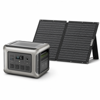 Générateur solaire portable 2500W 1920Wh + kit de panneaux solaires pliables 100W/200W/600W, station d'alimentation rechargeable pour les voyages en camping-car