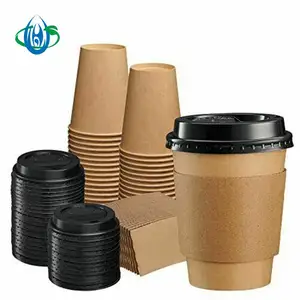 맞춤형 사이즈 인쇄 로고 에코 친화적 인 핫 커피 종이컵 (소매 포함)