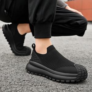 Hot selling Mesh Breathable Fly knit Sneakers for Men High Quality Sneakers Wear resistant <b>Lightweight</b> Labor Protection <b>Shoes</b> - Product Image 5