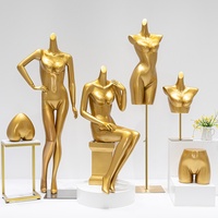 Goldene Fiberglas-Ganzkörper-Schaufensterpuppe für Unterwäsche-Laden-Requisiten zur Kleiderpräsentation, BH- und Slip-Präsentation