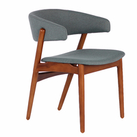 Chaise de salle à manger contemporaine en frêne nord-américain massif, design à bords lisses, pour cuisine et espace repas