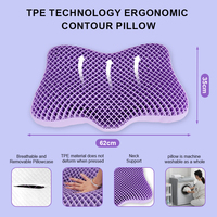 Oreiller TPE à grille papillon violette amélioré pour une circulation respirante et un soulagement de la pression