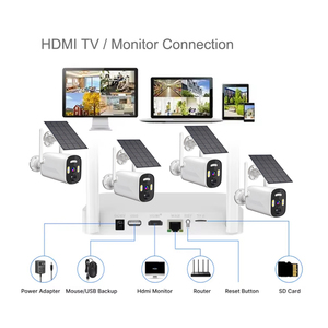 Cámara DE SEGURIDAD Solar para exteriores 2K 4MP WiFi inalámbrico NVR Kit sistema de seguridad para el hogar CCTV <span class=keywords><strong>Set</strong></span> 4CH 4-Cam Kit con visión nocturna en color - Product Image 4