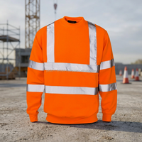 T-shirt de travail pour homme à manches longues, haute visibilité, respirant, coupe-vent, infroissable, anti-rétrécissement, 100% polyester, grandes tailles