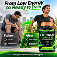 Capsules de L-Citrulline Personnalisées OEM, Haute Puissance pour Soutenir la Pompe Musculaire et l'Oxyde Nitrique, Complément Aminé pour la Performance Sportive