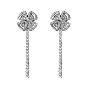 Starsgem 2 In 1 Bridal Earings S925 Sterling Silver Moissanite Diamond Stud Earrings And Dangle Statement Earrings