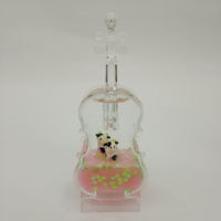 Porte-stylo en acrylique transparent au design élégant en forme de violoncelle, avec liquide scintillant et paillettes flottantes à l'intérieur, papeterie multicolore éclatante