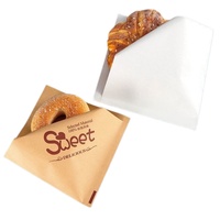 Emballages personnalisés pour sandwichs au beignets, sacs en papier kraft double ouverture résistants à la graisse pour collations, supports pour beignets, sacs en papier pour croissants