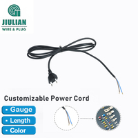Cable de Alimentación VDE EU de Dos Puntas H03VVH2-F, Enchufe de 2 Pines, 10 2.5A 250V, Cable Desforrable Hembra para Electrodomésticos, Cable de Extensión
