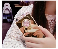 Nouvelle coque de téléphone de luxe avec anneau de diamant Bling support miroir pour Oppo K5 K9 R9 R9S R11 R11S R15 R15X R17 K7X Pro Plus