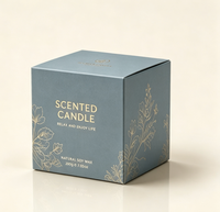 Boîte cadeau personnalisée de luxe pour bougie parfumée, boîte en papier mat avec fermeture magnétique, impression florale dorée, emballage pour bougie en cire de soja, décoration pour la maison