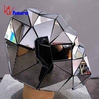 Máscara de espejo plateado casco de Animal sombrero de Cosplay para Año Nuevo puesta en escena club nocturno accesorio de Cosplay