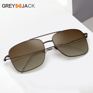 Lunettes de soleil polarisées pour hommes Grey Jack, monture en métal, verres TAC, protection UV400, type 3, pare-soleil, couleur or - Product Image 3