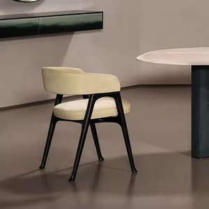 Silla de comedor nórdica italiana de madera maciza con respaldo de gama alta de cuero para el hogar, Bar, Hotel, restaurante, <span class=keywords><strong>apartamento</strong></span> moderno - Product Image 4