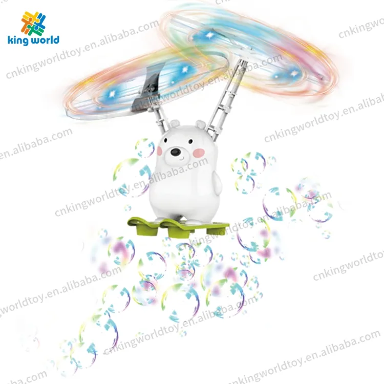 Urso automático elétrico Pet LED Flying Bubble Blowing Aerobat Toy Flying Machine