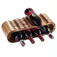 Présentoir à vin en bambou à 8 bouteilles à 2 niveaux pour le stockage du vin sur pied