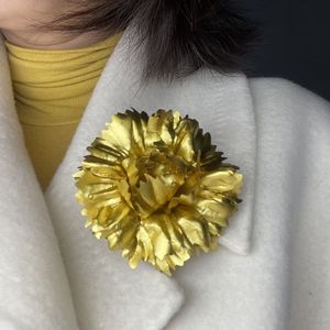 Broche Fleur <span class=keywords><strong>de</strong></span> Œillet Artificiel Préservé Coréen en Promotion, Tête <span class=keywords><strong>de</strong></span> Fleur d'Œillet en Feuille d'Or - Product Image 5