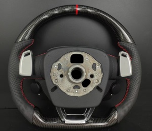 Volant de voiture sport <span class=keywords><strong>RS</strong></span> en cuir et fibre de carbone personnalisé avec bande décorative pour modèles Audi A3/A4/A5/A6/Q3/Q5/Q7/S/<span class=keywords><strong>RS</strong></span>/RS6 - Product Image 2