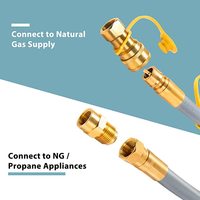 Leetron – tuyau de gaz naturel de 1/2 pouces (12 pieds) avec raccord rapide, Kit de Conversion du Propane en gaz naturel, parfait pour le barbecue