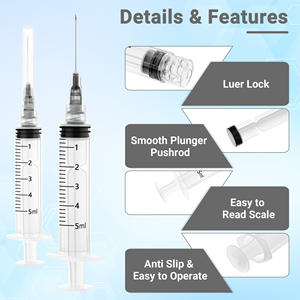 <span class=keywords><strong>Seringue</strong></span> vétérinaire jetable en plastique avec embout Luer Lock de sécurité, 5 ml, <span class=keywords><strong>22G</strong></span>, pour usage animal - Product Image 3