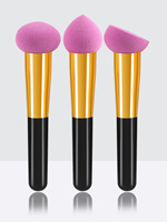 Pinceau éponge de maquillage avec poignée bouffées de correcteur de visage cosmétique pour crèmes de fond de teint liquides éponges de maquillage ombre à paupières