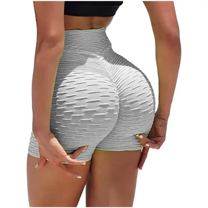 Womens Workout Shorts Booty Yoga Pants High Waist Butt Lifting Ruched  Scrunch